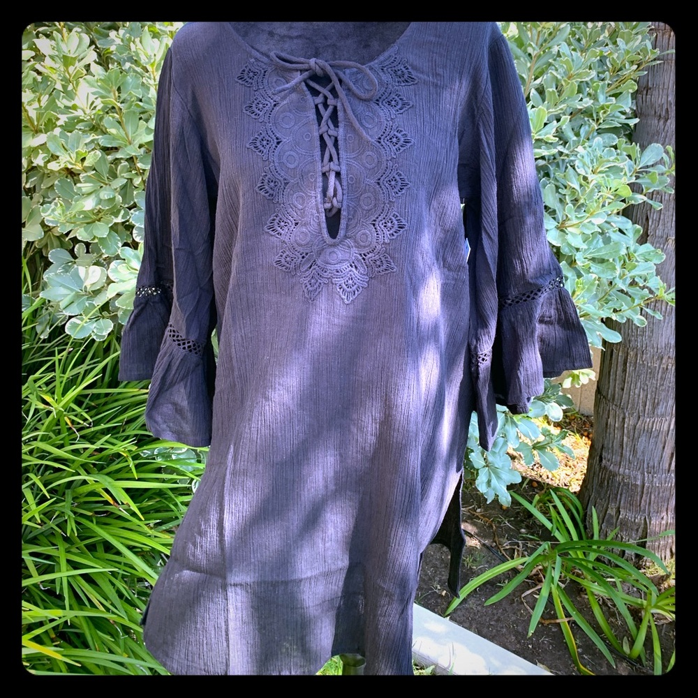 Cute and sexy black beach coverup